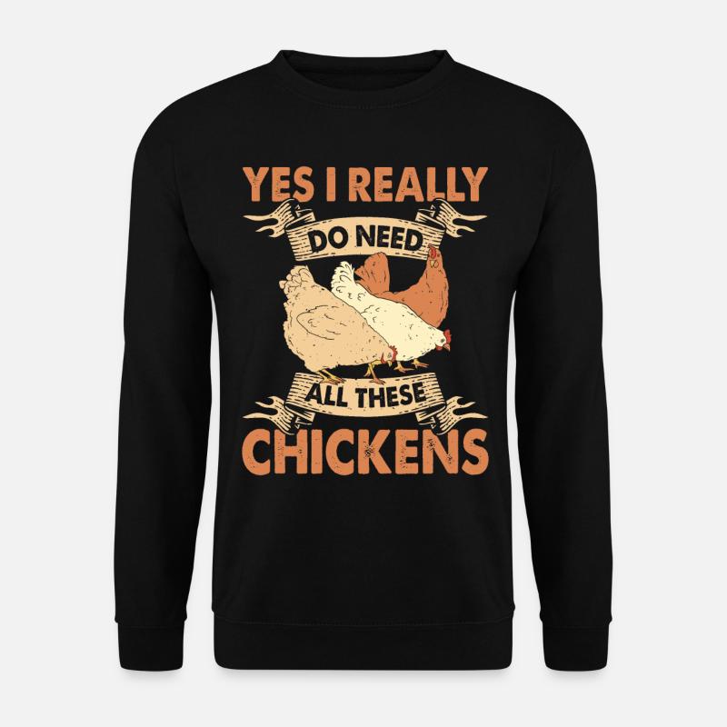 Hühner Huhn Landwirtschaft Bauer - Unisex Pullover - Schwarz