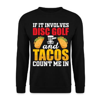 Disc Golf Tacos - Unisex Pullover - Schwarz - Vorne - Alina (178cm) & Michal (187cm)