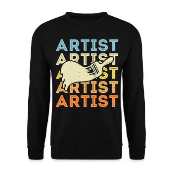 Artiste - Sweat-shirt Unisexe - noir - Devant - Alina (178cm) & Michal (187cm)