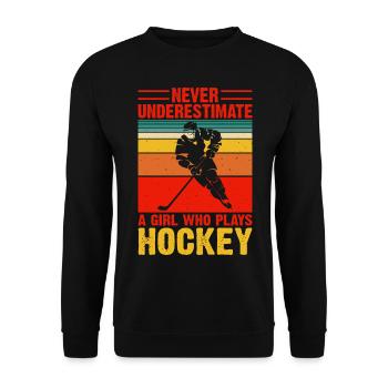 Hockey Eishockey Hockey sur glace - Sweat-shirt Unisexe - noir - Devant - Alina (178cm) & Michal (187cm)