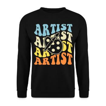 Artiste - Sweat-shirt Unisexe - noir - Devant - Alina (178cm) & Michal (187cm)