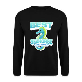 Seepferdchen | Meer Seepferd Tiere Fische Geschenk - Unisex Pullover - Schwarz - Vorne - Alina (178cm) & Michal (187cm)