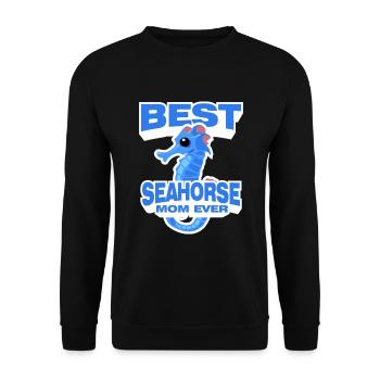Seepferdchen | Meer Seepferd Tiere Fische Geschenk - Unisex Pullover - Schwarz - Vorne - Alina (178cm) & Michal (187cm)