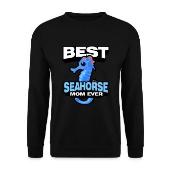 Seepferdchen | Meer Seepferd Tiere Fische Geschenk - Unisex Pullover - Schwarz - Vorne - Alina (178cm) & Michal (187cm)