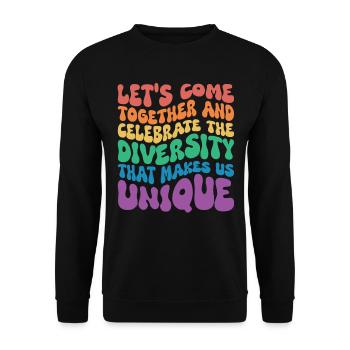 Come Together and elebrate Diversity LGBTQ - Unisex Sweatshirt - black - Front - Alina (178cm) & Michal (187cm)