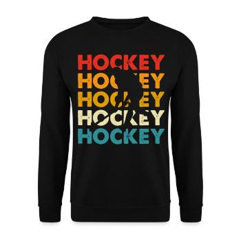 Hockey Eishockey Ice Hockey - Unisex Sweatshirt - black - Front - Alina (178cm) & Michal (187cm)