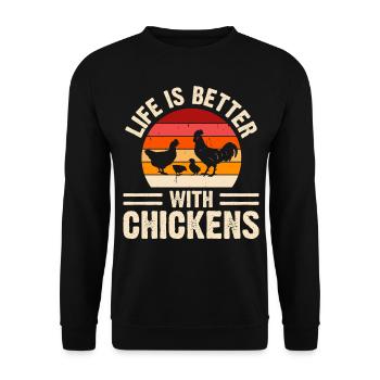 Poulets Poulet - Sweat-shirt Unisexe - noir - Devant - Alina (178cm) & Michal (187cm)