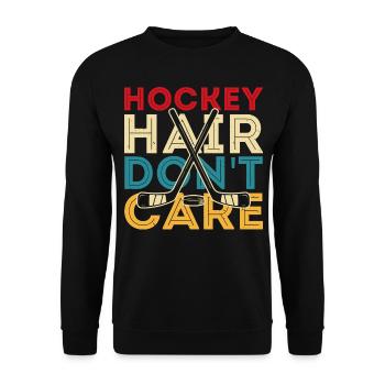 Hockey Eishockey Ice Hockey - Unisex Sweatshirt - black - Front - Alina (178cm) & Michal (187cm)