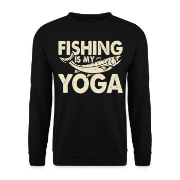 Anglers Fishing Fishing - Unisex Sweatshirt - black - Front - Alina (178cm) & Michal (187cm)