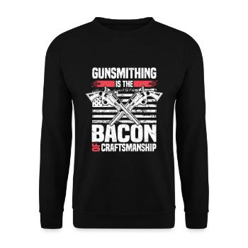 Waffenschmied | Schmieden Waffen Schmied Geschenke - Unisex Pullover - Schwarz - Vorne - Alina (178cm) & Michal (187cm)