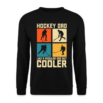 Hockey Eishockey Papa Vater Vatertag - Unisex Sweatshirt - black - Front - Alina (178cm) & Michal (187cm)