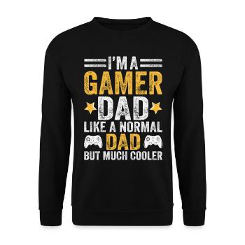 Dad Gamer Gaming Father Father's Day - Unisex Sweatshirt - black - Front - Alina (178cm) & Michal (187cm)