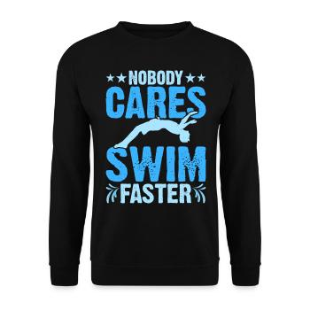 Swimming Float - Unisex Sweatshirt - black - Front - Alina (178cm) & Michal (187cm)