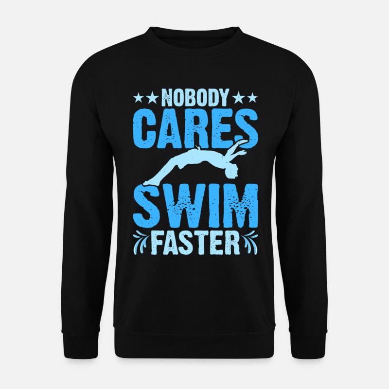 Schwimmen Schwimmer - Unisex Pullover - Schwarz