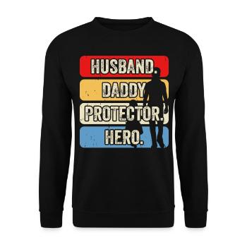 Papa Vater Vatertag - Unisex Pullover - Schwarz - Vorne - Alina (178cm) & Michal (187cm)