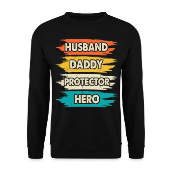 Papa Vater Vatertag - Unisex Pullover - Schwarz - Vorne - Alina (178cm) & Michal (187cm)