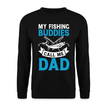 Fishing Daddy Father Son Daughter - Unisex Sweatshirt - black - Front - Alina (178cm) & Michal (187cm)