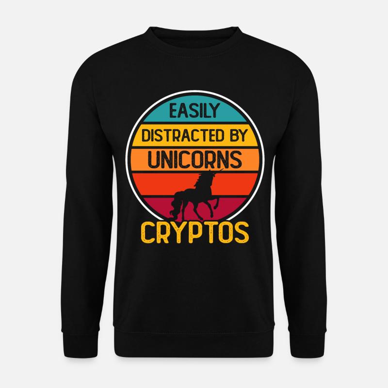 Krypto Kryptowährung Einhorn - Unisex Pullover - Schwarz