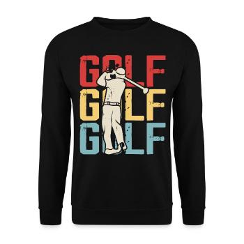 Golf Golfer - Unisex Pullover - Schwarz - Vorne - Alina (178cm) & Michal (187cm)