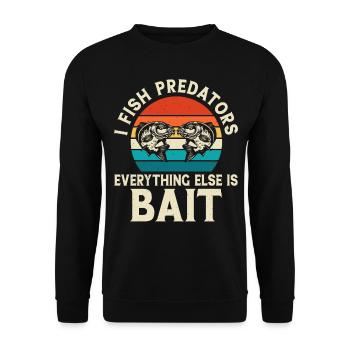 Anglers Fishing Fishing - Unisex Sweatshirt - black - Front - Alina (178cm) & Michal (187cm)