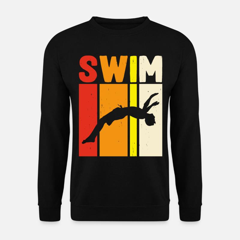 Schwimmen Schwimmer - Unisex Pullover - Schwarz