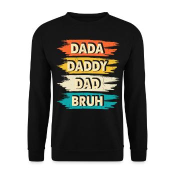 Papa Vater Vatertag - Unisex Pullover - Schwarz - Vorne - Alina (178cm) & Michal (187cm)