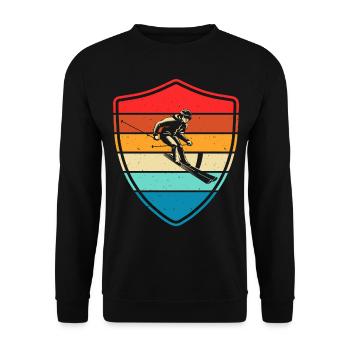 Ski Skifahren Skifahrer - Unisex Pullover - Schwarz - Vorne - Alina (178cm) & Michal (187cm)