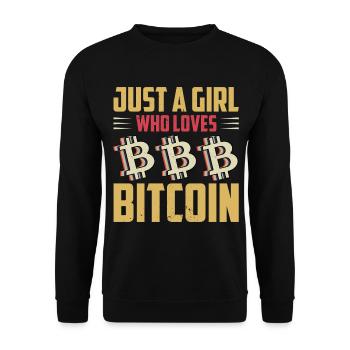 Bitcoin Crypto Cryptocurrency - Unisex Sweatshirt - black - Front - Alina (178cm) & Michal (187cm)