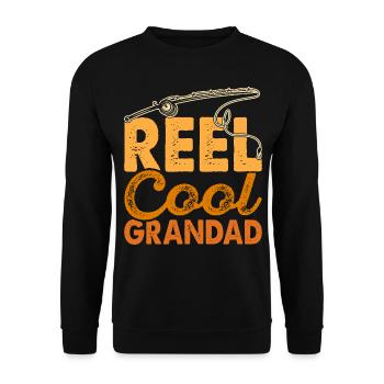 Opa Angler Angeln Fischen - Unisex Pullover - Schwarz - Vorne - Alina (178cm) & Michal (187cm)