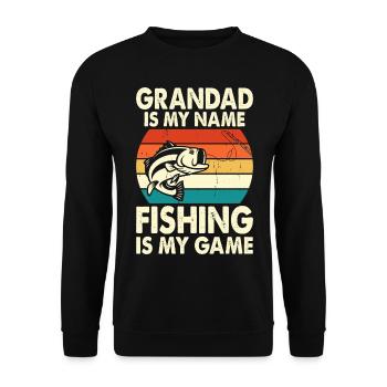 Opa Angler Angeln Fischen - Unisex Pullover - Schwarz - Vorne - Alina (178cm) & Michal (187cm)