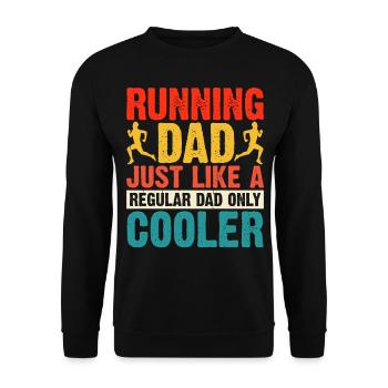 Joggen Laufen Marathon Papa - Unisex Pullover - Schwarz - Vorne - Alina (178cm) & Michal (187cm)