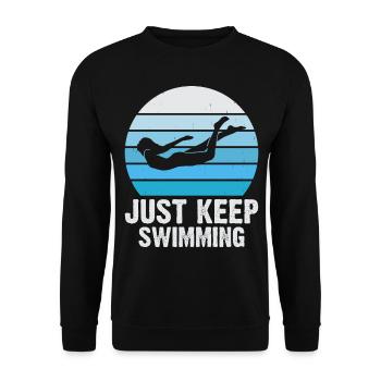 Swimming Float - Unisex Sweatshirt - black - Front - Alina (178cm) & Michal (187cm)