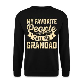 Grandfather - Unisex Sweatshirt - black - Front - Alina (178cm) & Michal (187cm)