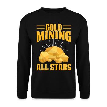 gold panning gold panner gold prospector gold prospector - Unisex Sweatshirt - black - Front - Alina (178cm) & Michal (187cm)