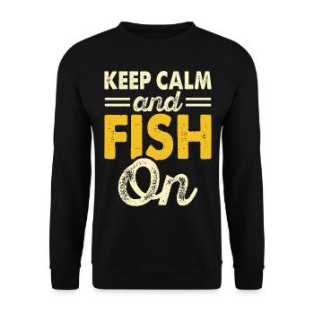 Anglers Fishing Fishing - Unisex Sweatshirt - black - Front - Alina (178cm) & Michal (187cm)