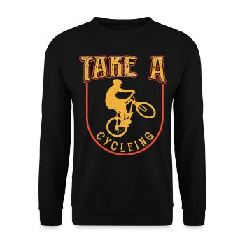Fahrrad Radfahren Mountainbike - Unisex Pullover - Schwarz - Vorne - Alina (178cm) & Michal (187cm)