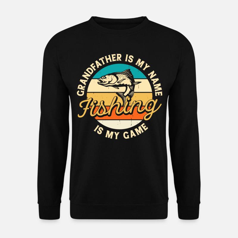 Opa Angeln Angler Fischen - Unisex Pullover - Schwarz