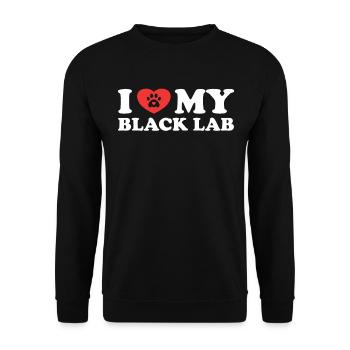 I love my Black Lab - Unisex Pullover - Schwarz - Vorne - Alina (178cm) & Michal (187cm)