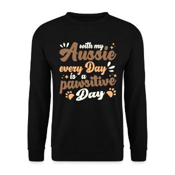 pawsitive Day with my Aussie - Unisex Sweatshirt - black - Front - Alina (178cm) & Michal (187cm)