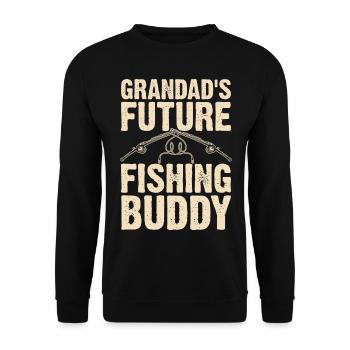 Petit-fils Petite-fille Pêche Grand-père pêcheur - Sweat-shirt Unisexe - noir - Devant - Alina (178cm) & Michal (187cm)