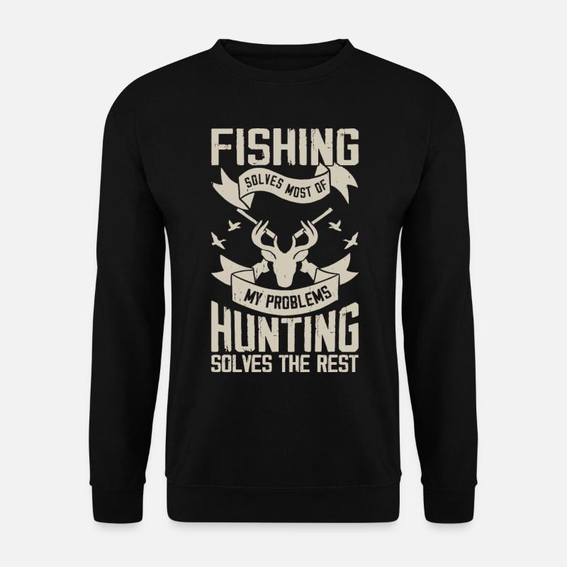 Pêche, pêcheurs, chasseurs, chasse - Sweat-shirt Unisexe - noir