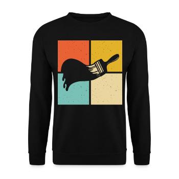 Pinsel Maler Künstler - Unisex Pullover - Schwarz - Vorne - Alina (178cm) & Michal (187cm)