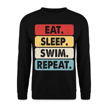 Swimming Float - Unisex Sweatshirt - black - Front - Alina (178cm) & Michal (187cm)