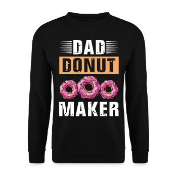 Papa Donut - Unisex Sweatshirt - black - Front - Alina (178cm) & Michal (187cm)