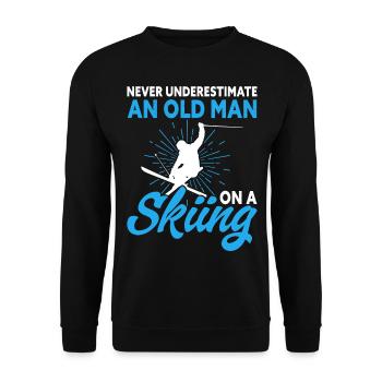 Ski Skifahren Skifahrer - Unisex Pullover - Schwarz - Vorne - Alina (178cm) & Michal (187cm)