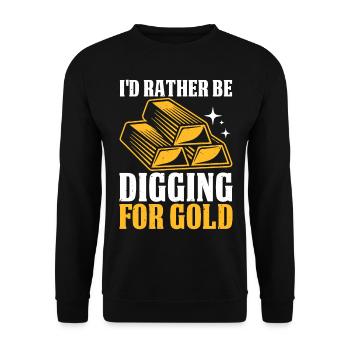 gold panning gold panner gold prospector gold prospector - Unisex Sweatshirt - black - Front - Alina (178cm) & Michal (187cm)