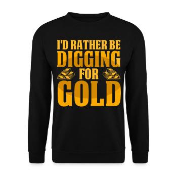 gold panning gold panner gold prospector gold prospector - Unisex Sweatshirt - black - Front - Alina (178cm) & Michal (187cm)