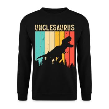 Oncle T Rex Onkelsaurus - Sweat-shirt Unisexe - noir - Devant - Alina (178cm) & Michal (187cm)