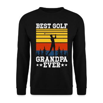 Golf Golfer Opa - Unisex Pullover - Schwarz - Vorne - Alina (178cm) & Michal (187cm)