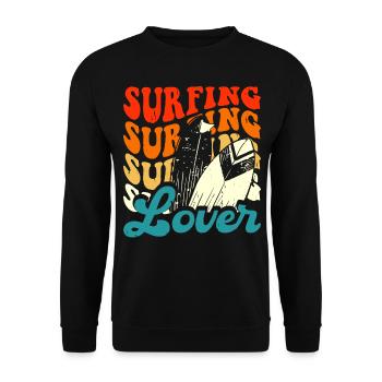 Surfen Surfer - Unisex Pullover - Schwarz - Vorne - Alina (178cm) & Michal (187cm)